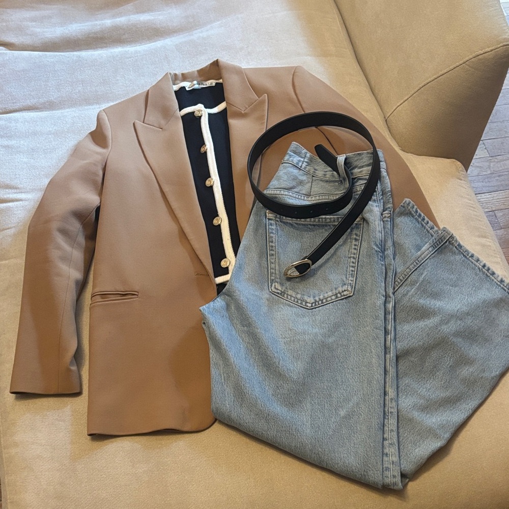 Abercrombie & Fitch Black Cardigan with White Trim